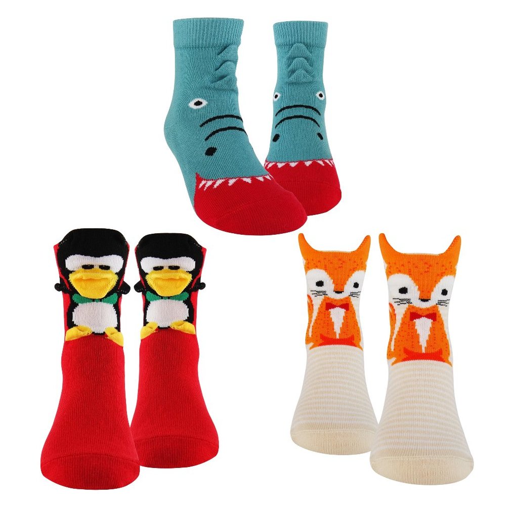 3D Kid's Socks - Alligator, Penguin, Fox Socks